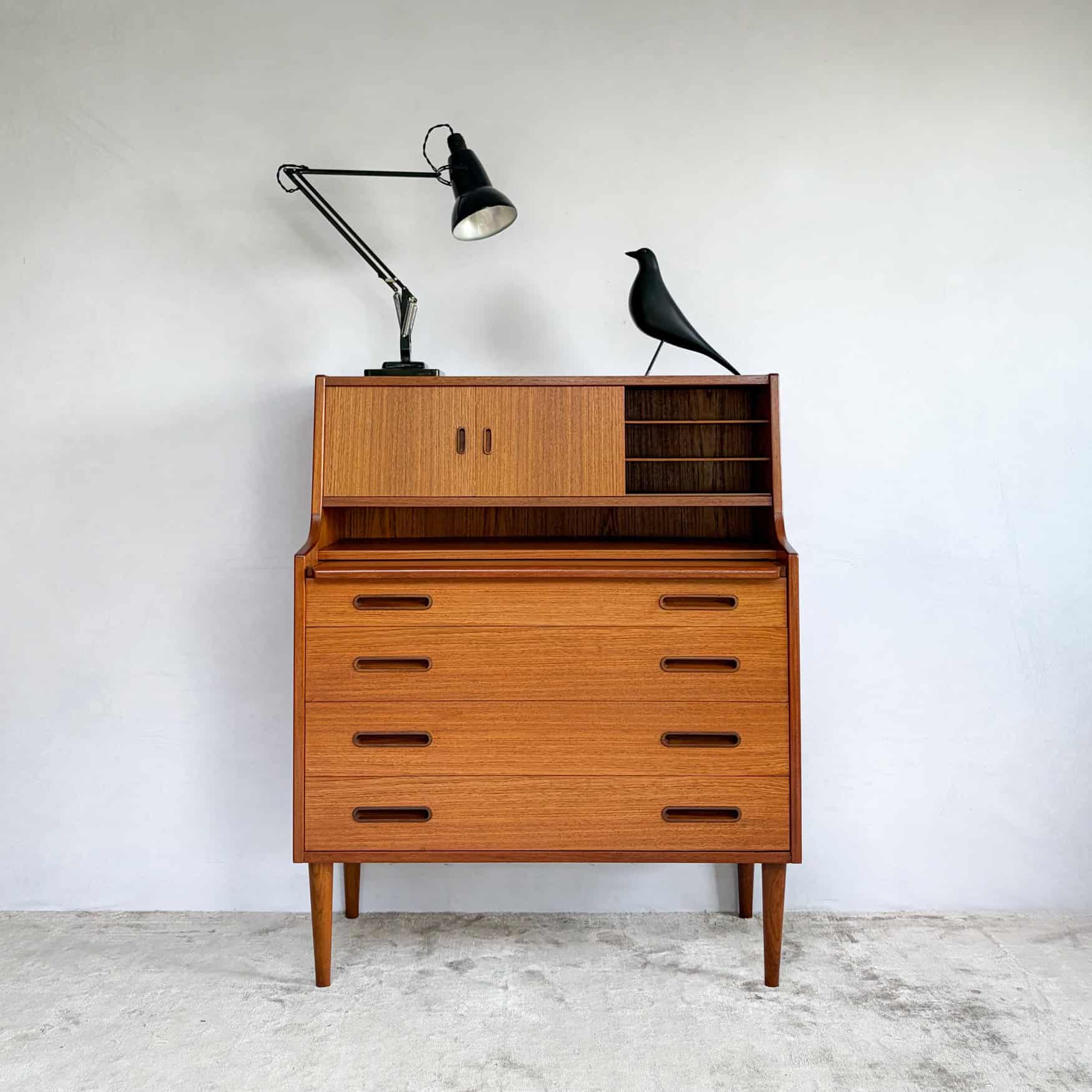Mid Century Danish Teak Bureau by Illums Bolighus