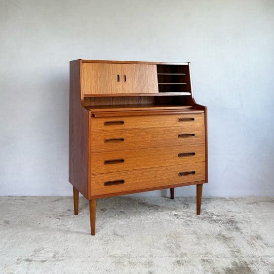 Mid Century Danish Teak Bureau by Illums Bolighus