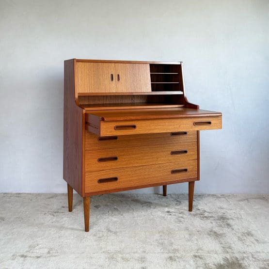 Mid Century Danish Teak Bureau by Illums Bolighus