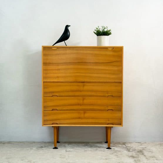 Mid Century Hilleplan Beech & Cherry Bureau by Robin Day for Hille c.1950s