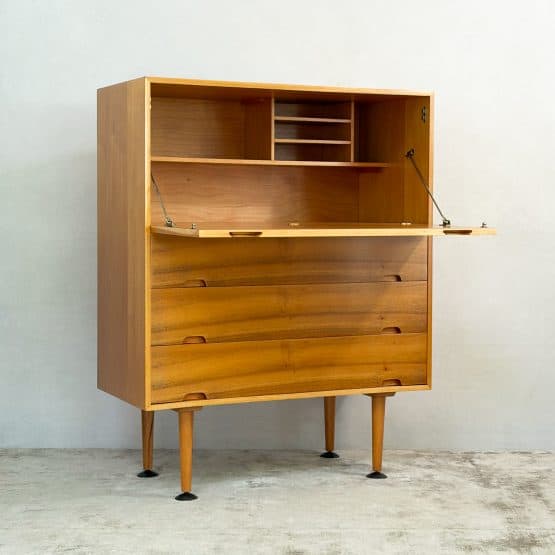 Mid Century Hilleplan Beech & Cherry Bureau by Robin Day for Hille c.1950s