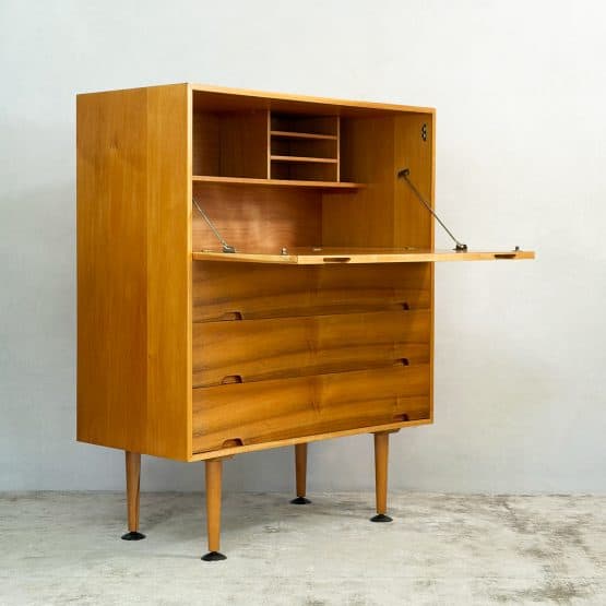 Mid Century Hilleplan Beech & Cherry Bureau by Robin Day for Hille c.1950s