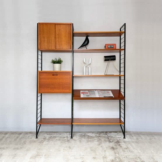 Mid Century Ladderax Modular Shelving Unit By Staples 2 Bay