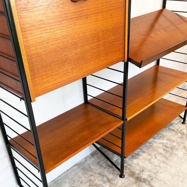 Mid Century Ladderax Modular Shelving Unit By Staples 2 Bay