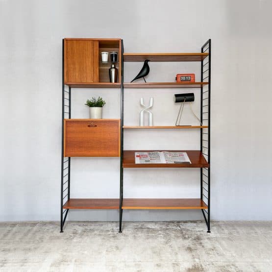 Mid Century Ladderax Modular Shelving Unit By Staples 2 Bay