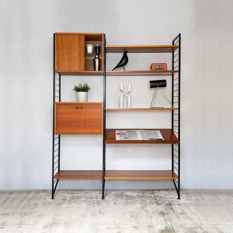 Mid Century Ladderax Modular Shelving Unit By Staples 2 Bay
