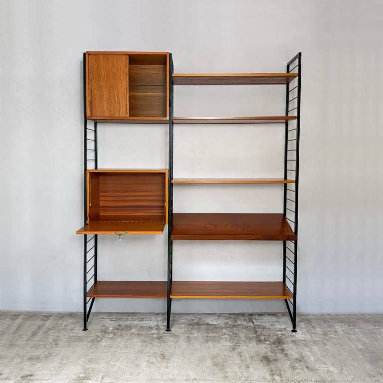 Mid Century Ladderax Modular Shelving Unit By Staples 2 Bay