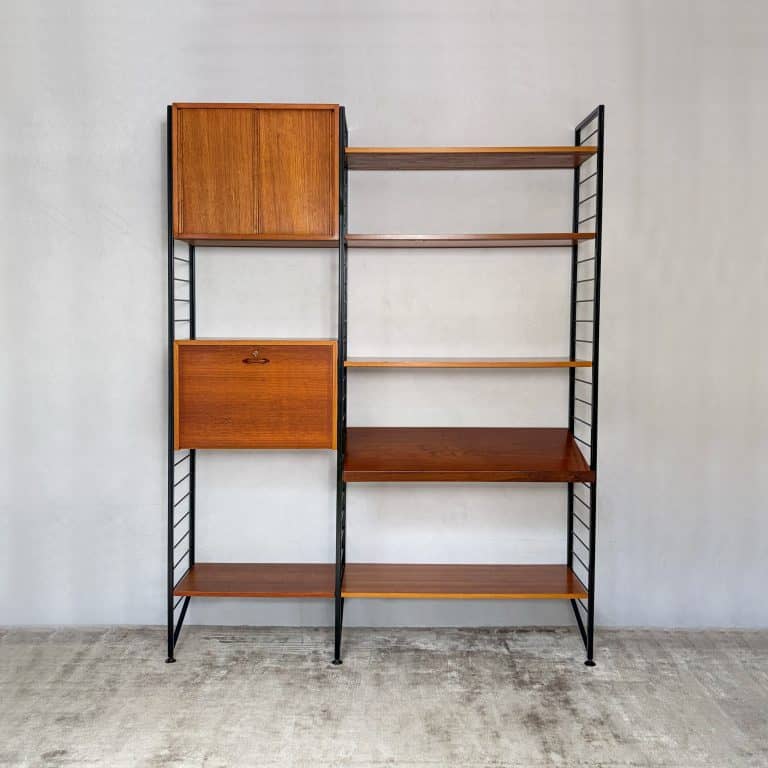 Mid Century Ladderax Modular Shelving Unit By Staples 2 Bay