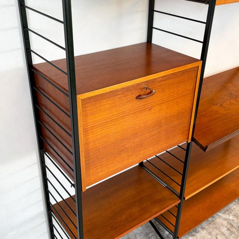 Mid Century Ladderax Modular Shelving Unit By Staples 2 Bay