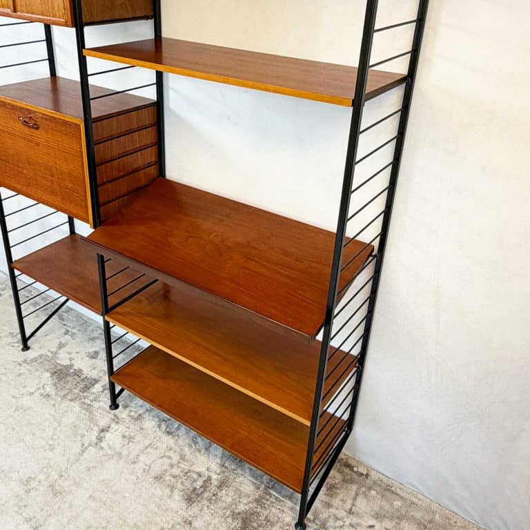 Mid Century Ladderax Modular Shelving Unit By Staples 2 Bay