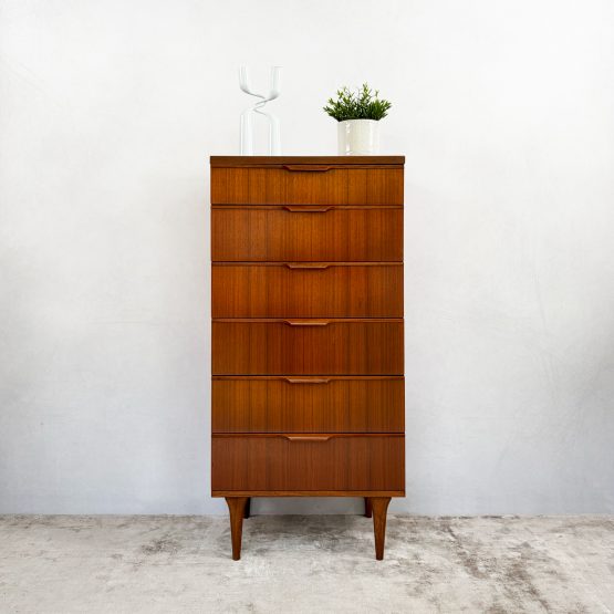 Mid Century Teak Tallboy Chest of Drawers by Austinsuite c1960s