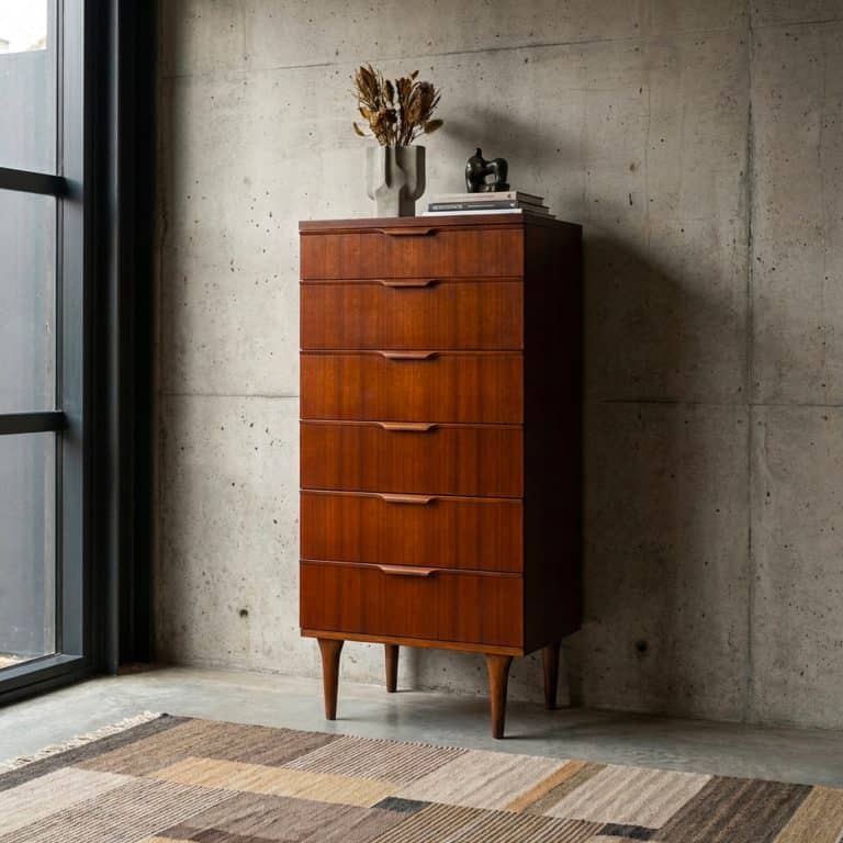 Mid Century Teak Tallboy Chest of Drawers by Austinsuite c1960s