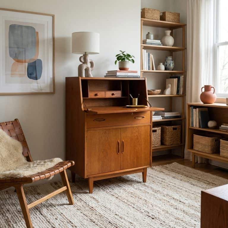 Mid Century Teak Writing Bureau by Jentique