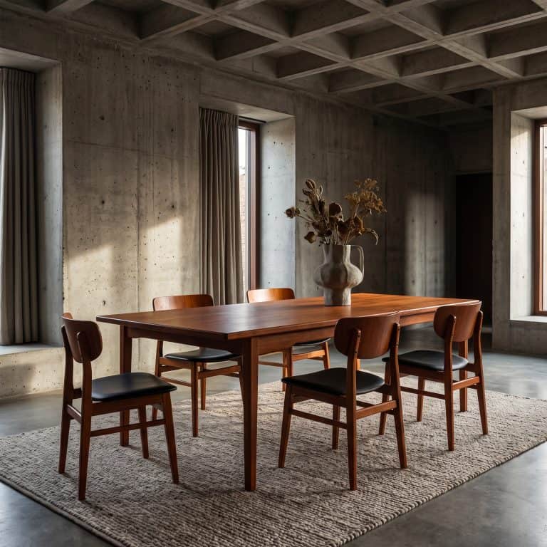 Set of Four Mid Century Teak Dining Chairs