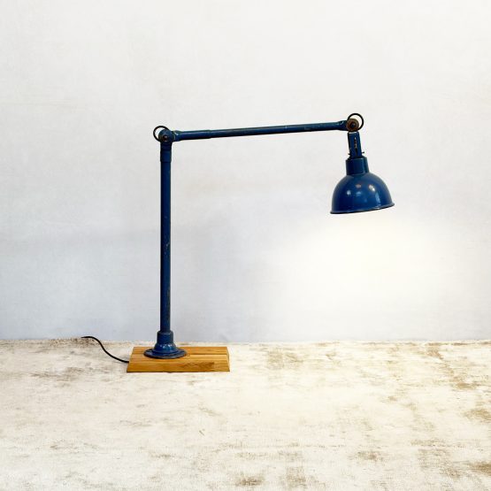 Vintage Industrial Blue Wall Lamp by Dugdills