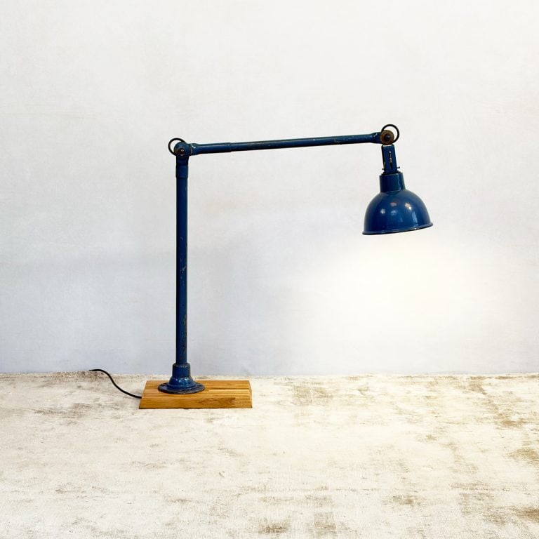 Vintage Industrial Blue Wall Lamp by Dugdills