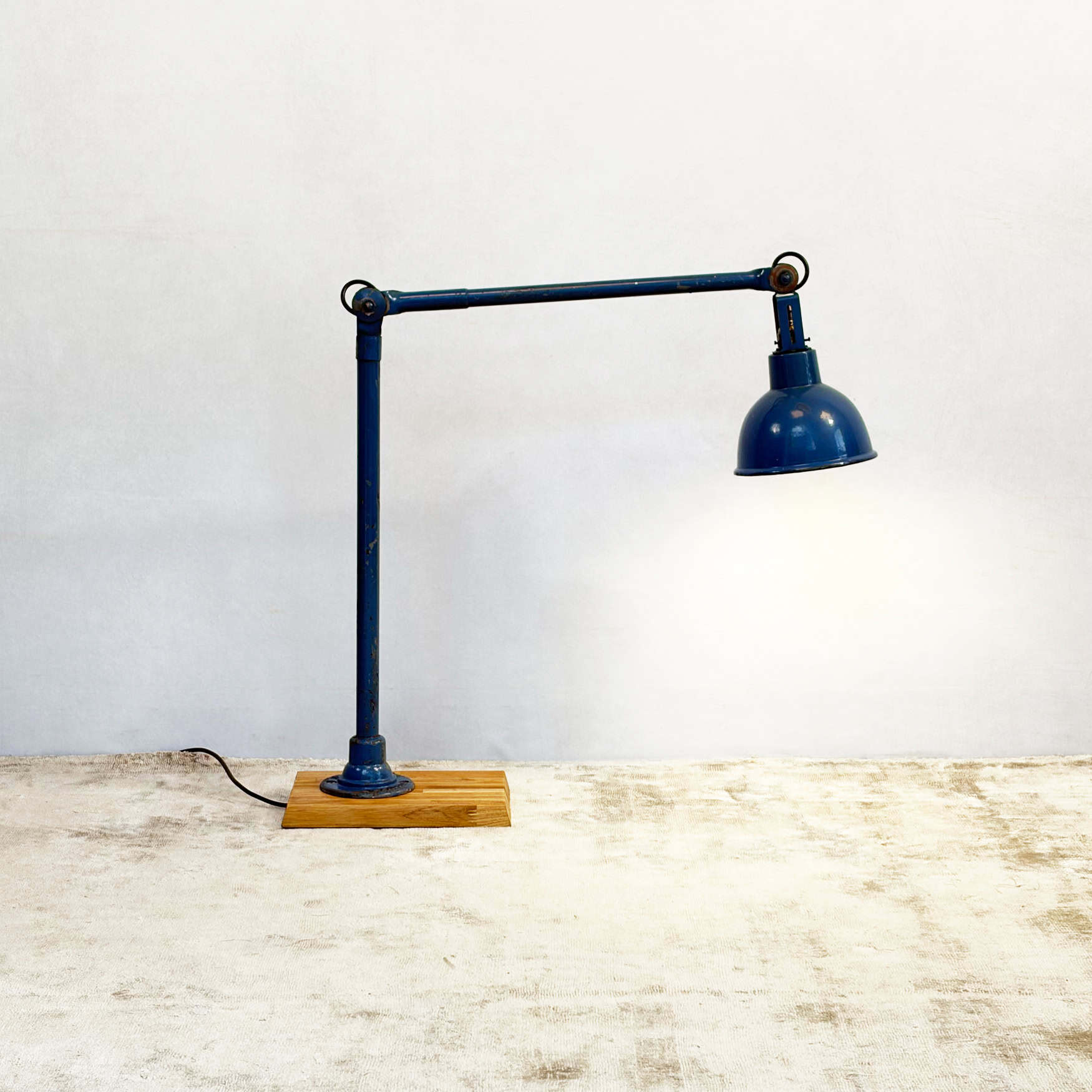 Vintage Industrial Blue Wall Lamp by Dugdills