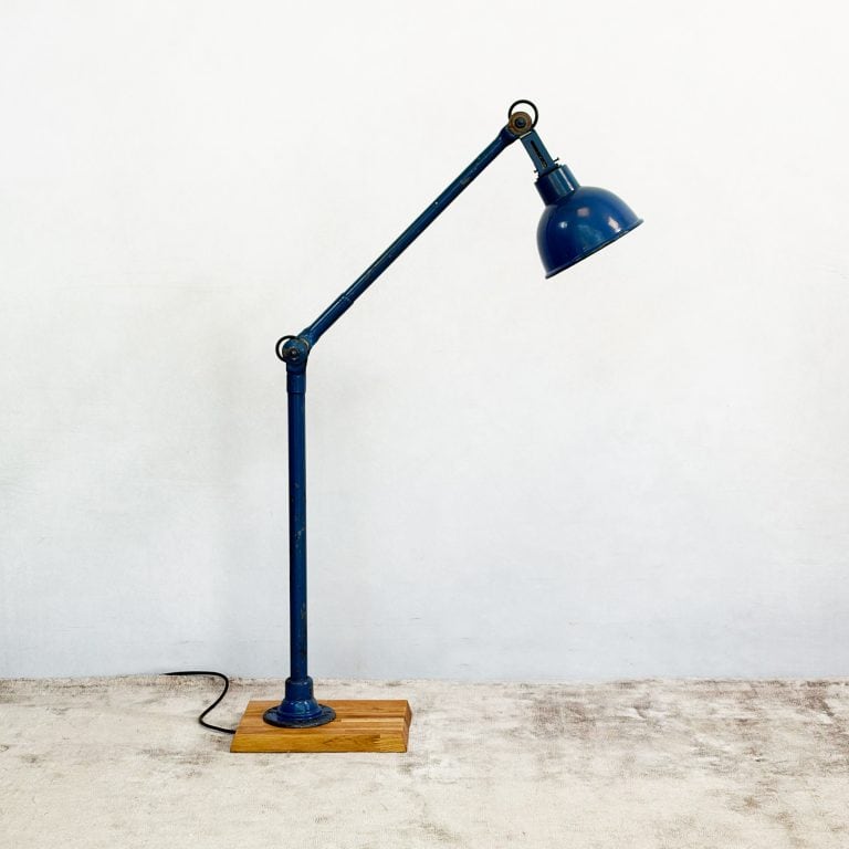 Vintage Industrial Blue Wall Lamp by Dugdills