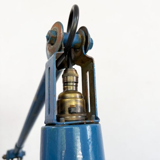 Vintage Industrial Blue Wall Lamp by Dugdills