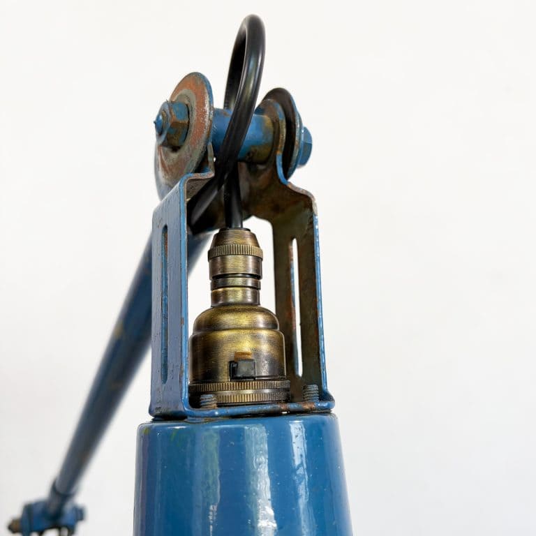 Vintage Industrial Blue Wall Lamp by Dugdills
