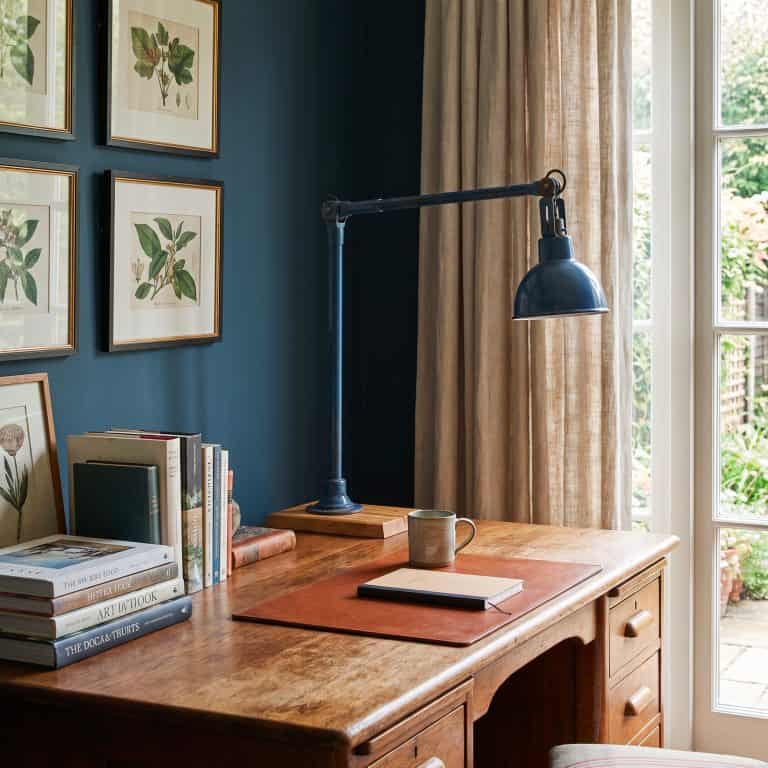 Vintage Industrial Blue Wall Lamp by Dugdills
