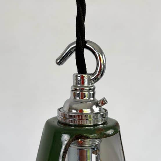 Vintage Industrial Green Enamel Pendant Lamp by Coolicon