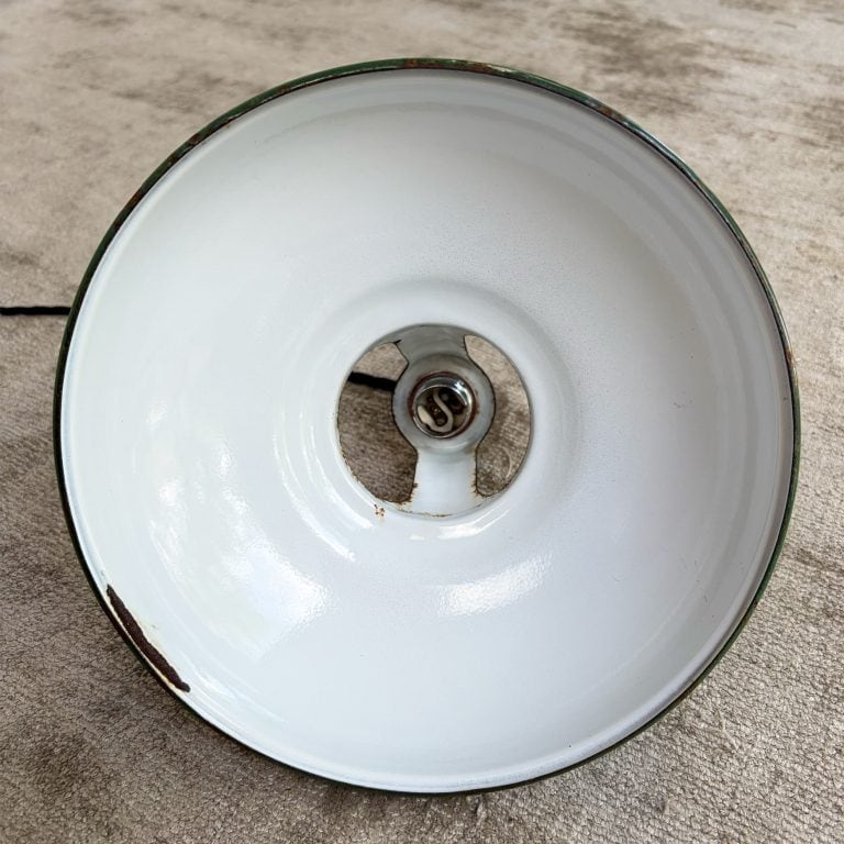 Vintage Industrial Green Enamel Pendant Lamp by Coolicon