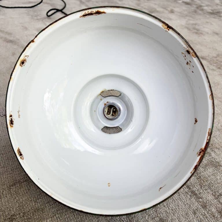 Vintage Industrial Green Enamel Pendant Lamp by Maxlume
