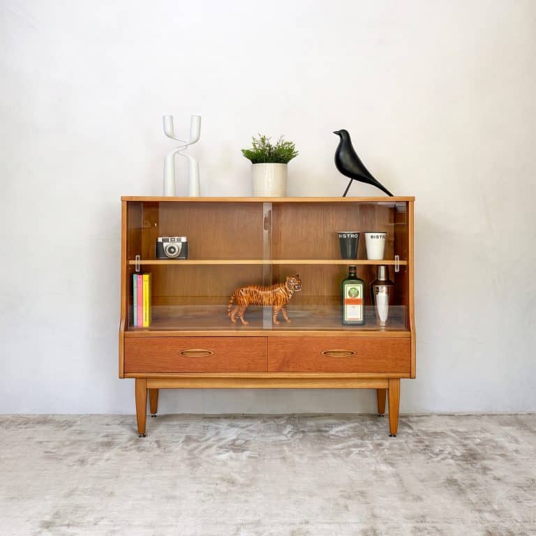 Mid Century Teak Glazed Bookcase & Display Cabinet by Jentique
