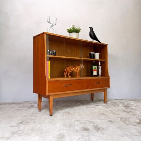 Mid Century Teak Glazed Bookcase & Display Cabinet by Jentique