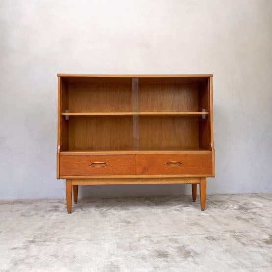 Mid Century Teak Glazed Bookcase & Display Cabinet by Jentique