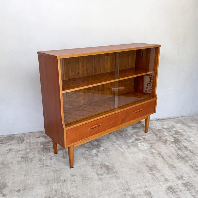 Mid Century Teak Glazed Bookcase & Display Cabinet by Jentique