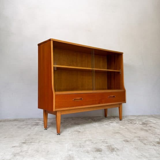 Mid Century Teak Glazed Bookcase & Display Cabinet by Jentique